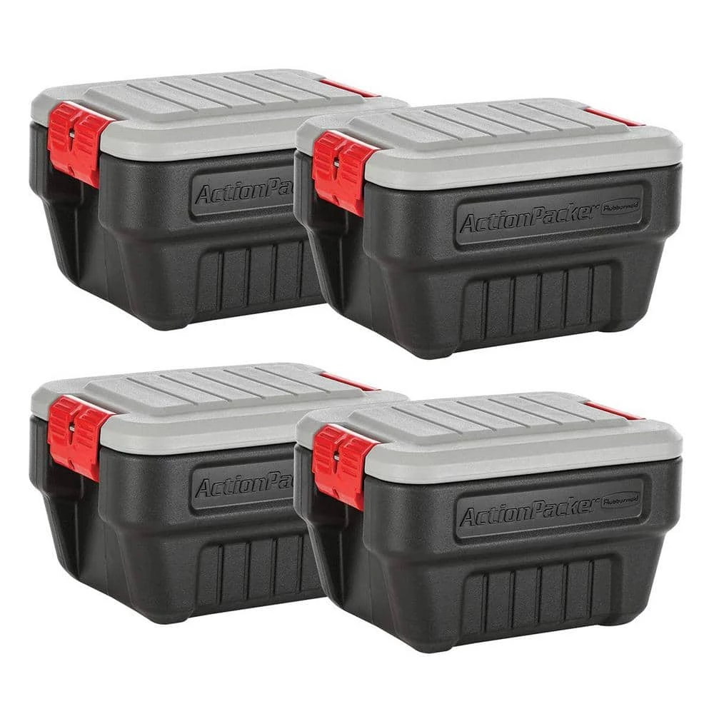 8 Gal. Action Packer Storage Bin (4-Pack) by Rubbermaid 3 8 Gal. Action Packer Storage Bin (4-Pack) by Rubbermaid
