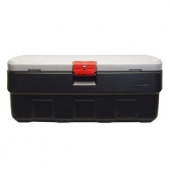 48 Gallon Black Action Packer Lockable Latch Storage Box Tote, Single by Rubbermaid