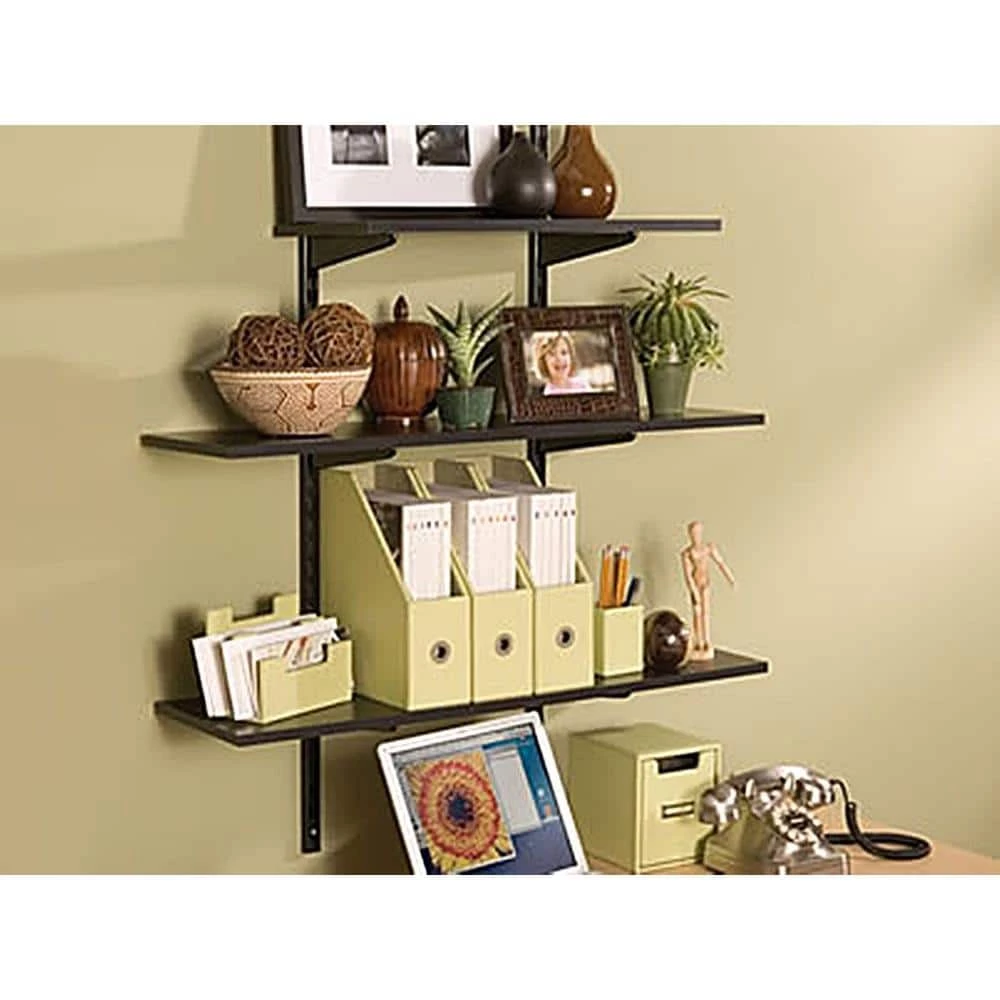 Black Laminated Wood Shelf 12 in. D x 48 in. L by Rubbermaid 4 Black Laminated Wood Shelf 12 in. D x 48 in. L by Rubbermaid - Image 2