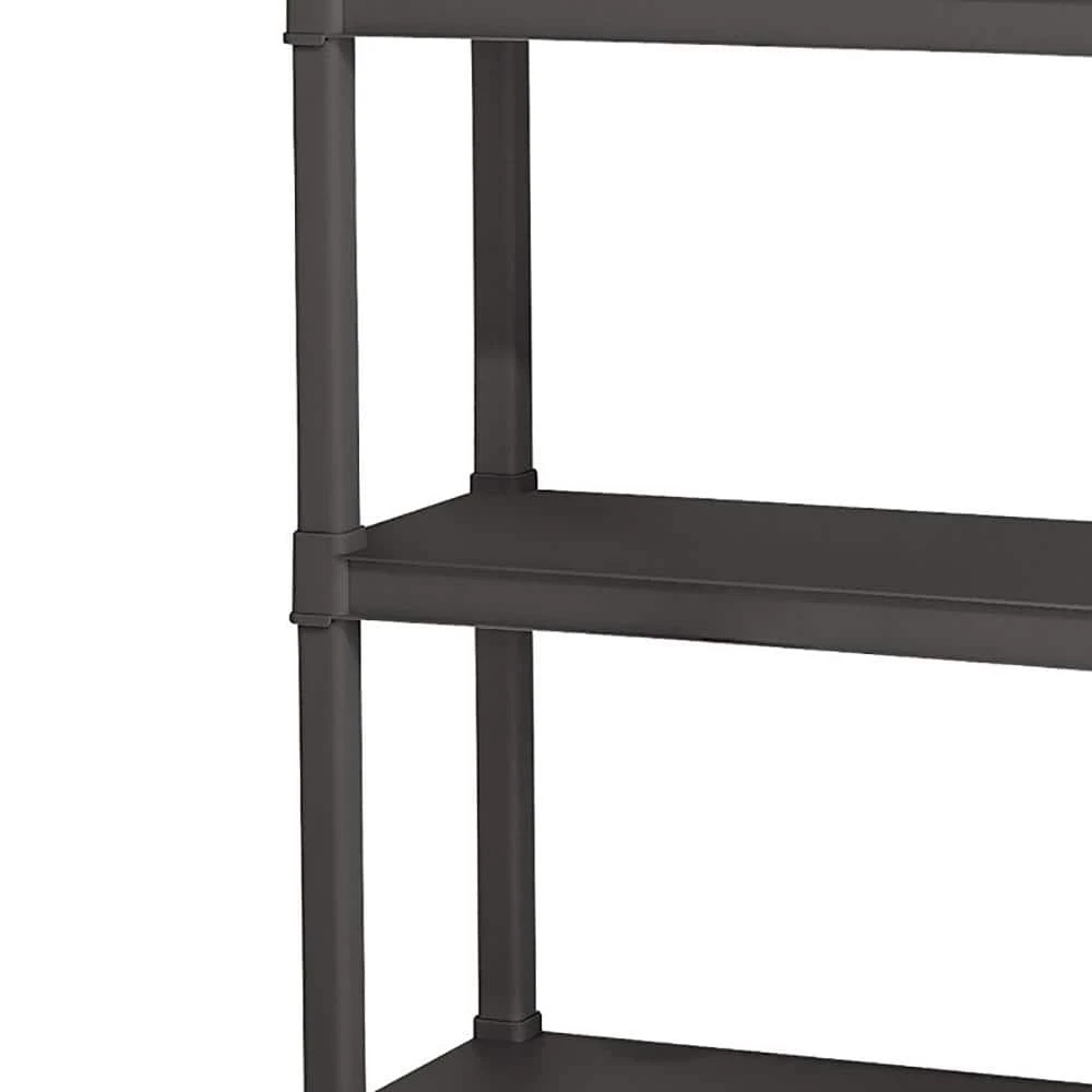 Black 4-Tier Plastic Garage Storage Shelving Unit (14 in. W x 57 in. H x 35 in. D) by Sterilite 5 Black 4-Tier Plastic Garage Storage Shelving Unit (14 in. W x 57 in. H x 35 in. D) by Sterilite - Image 3