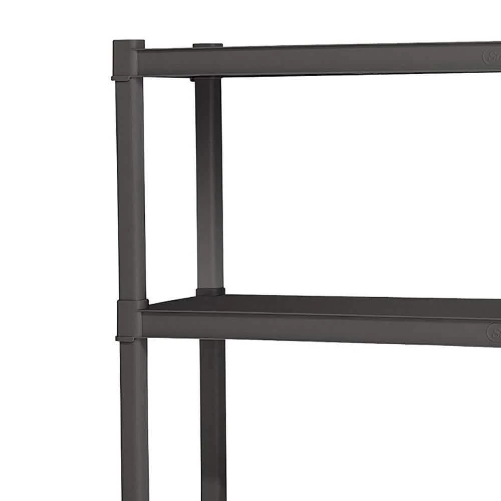 Black 4-Tier Plastic Garage Storage Shelving Unit (35 in. W x 57 in. H x 14 in. D) by Sterilite 7 Black 4-Tier Plastic Garage Storage Shelving Unit (35 in. W x 57 in. H x 14 in. D) by Sterilite - Image 5