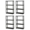 Black 4-Tier Plastic Garage Storage Shelving Unit (35 in. W x 57 in. H x 14 in. D) by Sterilite -Cheap Sterilite Store black sterilite freestanding shelving units 4 x 01643v01 64 1000