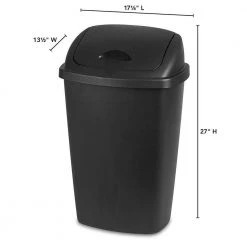 13.2 Gal. PVC Storage Bin SwingTop Wastebasket Trash Can in Black (4-Pack) by Sterilite 10 13.2 Gal. PVC Storage Bin SwingTop Wastebasket Trash Can in Black (4-Pack) by Sterilite -Cheap Sterilite Store black sterilite storage bins 4 x 10889004 1f 1000