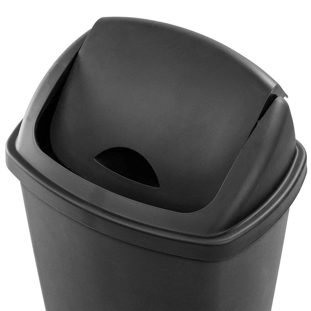 13.2 Gal. PVC Storage Bin SwingTop Wastebasket Trash Can in Black (4-Pack) by Sterilite 7 13.2 Gal. PVC Storage Bin SwingTop Wastebasket Trash Can in Black (4-Pack) by Sterilite - Image 5