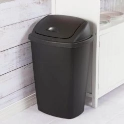 13.2 Gal. PVC Storage Bin SwingTop Wastebasket Trash Can in Black (4-Pack) by Sterilite 9 13.2 Gal. PVC Storage Bin SwingTop Wastebasket Trash Can in Black (4-Pack) by Sterilite -Cheap Sterilite Store black sterilite storage bins 4 x 10889004 4f 1000