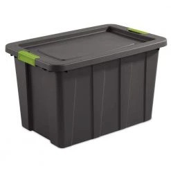 Latching 30 Gal. Plastic Storage Bin Container and Lid (4-Pack) by Sterilite -Cheap Sterilite Store black sterilite storage bins 4 x 15273v04 c3 1000