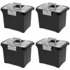 4 Gal. Portable File Box with Handle and Clear Lid (4-Pack) by Sterilite -Cheap Sterilite Store black sterilite storage bins 4 x 18719004 64 1000