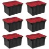 12 Gal. /45 Liter Hinged Lid Industrial Tote (6 Pack) by Sterilite -Cheap Sterilite Store black sterilite storage bins 6 x 14619006 64 1000