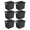 7.5 gal. Rugged Industrial Storage Totes with Latch Lid in Black (6-Pack) by Sterilite -Cheap Sterilite Store black sterilite storage bins 6 x 14839006 64 1000