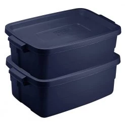 Roughneck 3 Gal. Rugged Storage Tote Container, Blue (6-Pack) by Rubbermaid 13 Roughneck 3 Gal. Rugged Storage Tote Container, Blue (6-Pack) by Rubbermaid -Cheap Sterilite Store blue rubbermaid storage bins rmrt030016 6pack 1f 1000