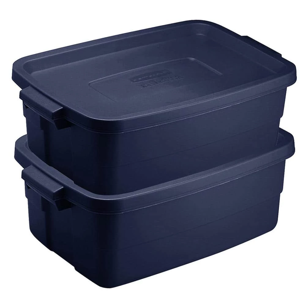 Roughneck 3 Gal. Rugged Storage Tote Container, Blue (6-Pack) by Rubbermaid 6 Roughneck 3 Gal. Rugged Storage Tote Container, Blue (6-Pack) by Rubbermaid - Image 4