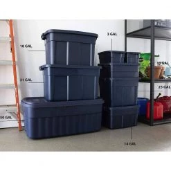 Roughneck 3 Gal. Rugged Storage Tote Container, Blue (6-Pack) by Rubbermaid 14 Roughneck 3 Gal. Rugged Storage Tote Container, Blue (6-Pack) by Rubbermaid -Cheap Sterilite Store blue rubbermaid storage bins rmrt030016 6pack 44 1000