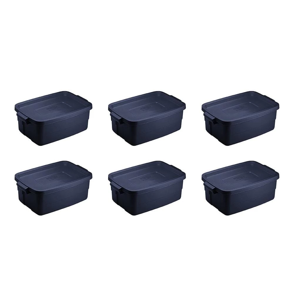 Roughneck 3 Gal. Rugged Storage Tote Container, Blue (6-Pack) by Rubbermaid 3 Roughneck 3 Gal. Rugged Storage Tote Container, Blue (6-Pack) by Rubbermaid