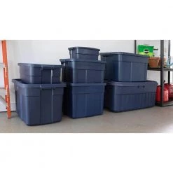 Roughneck 10 Gal. Rugged Stackable Storage Tote Container (6-Pack) by Rubbermaid -Cheap Sterilite Store blue rubbermaid storage bins rmrt100015 6pack 44 1000