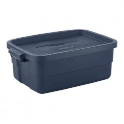 Roughneck 10 Gal. Rugged Stackable Storage Tote Container (6-Pack) by Rubbermaid -Cheap Sterilite Store blue rubbermaid storage bins rmrt100015 6pack c3 1000