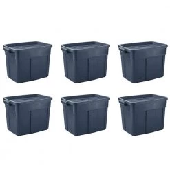 Roughneck 18 Gal. Rugged Stackable Storage Tote Container (6-Pack) by Rubbermaid