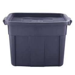 Roughneck 18 Gal. Rugged Stackable Storage Tote Container (6-Pack) by Rubbermaid -Cheap Sterilite Store blue rubbermaid storage bins rmrt180051 6pack c3 1000