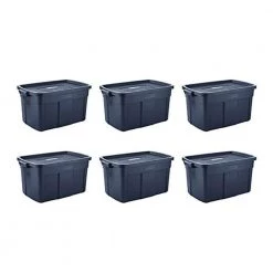 Roughneck 31-Gal. Rugged Stackable Storage Tote Container (6-Pack) by Rubbermaid
