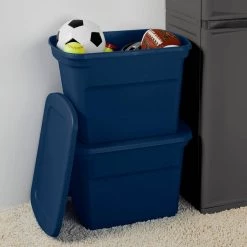 Classic Lidded Stackable 18 gal. Storage Tote Container, Blue, 16-Pack by Sterilite -Cheap Sterilite Store blue sterilite storage bins 16 x 17317408 1f 1000