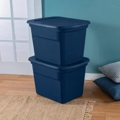 Classic Lidded Stackable 18 gal. Storage Tote Container, Blue, 16-Pack by Sterilite -Cheap Sterilite Store blue sterilite storage bins 16 x 17317408 31 1000