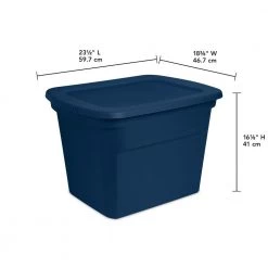 Classic Lidded Stackable 18 gal. Storage Tote Container, Blue, 16-Pack by Sterilite -Cheap Sterilite Store blue sterilite storage bins 16 x 17317408 fa 1000