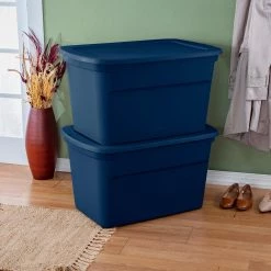 Classic Lidded Stackable 30 Gal Storage Tote Container, Blue, 18 Pack by Sterilite -Cheap Sterilite Store blue sterilite storage bins 18 x 17367406 4f 1000