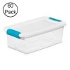 6-Qt. Stackable Latching Storage Container in Clear and Blue (60-Pack) by Sterilite 1 6-Qt. Stackable Latching Storage Container in Clear and Blue (60-Pack) by Sterilite -Cheap Sterilite Store blue sterilite storage bins 60 x 14928012 64 1000