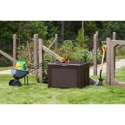 74 Gal. Medium Resin Deck Box by Rubbermaid -Cheap Sterilite Store brown rubbermaid deck boxes 2119054 1f 1000