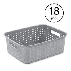 5.25 in. H x 12.25 in. W x 15 in. D Gray Plastic Cube Storage Bin by Sterilite
