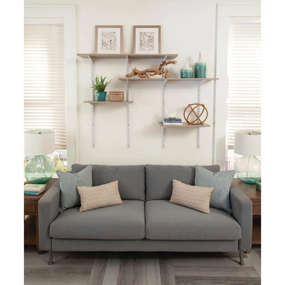 Chestnut Laminated Wood Wall Mounted Shelf 12 in. D x 48 in. L by Rubbermaid 7 Chestnut Laminated Wood Wall Mounted Shelf 12 in. D x 48 in. L by Rubbermaid - Image 5