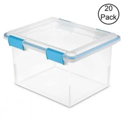Clear 32 Qt. Gasket Box with Clear Base and Lid (20-Pack) by Sterilite