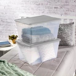 56 Qt. Storage Box by Sterilite -Cheap Sterilite Store clear base with cement lid sterilite storage bins 16596a08 4f 1000
