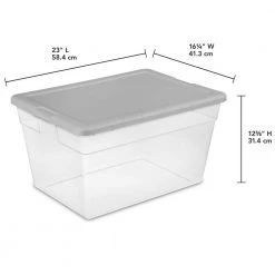 56 Qt. Storage Box by Sterilite -Cheap Sterilite Store clear base with cement lid sterilite storage bins 16596a08 c3 1000