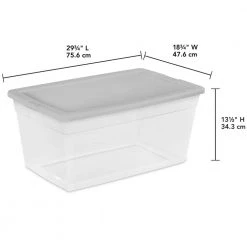 90 Qt. Storage Box by Sterilite -Cheap Sterilite Store clear base with cement lid sterilite storage bins 16666a04 c3 1000