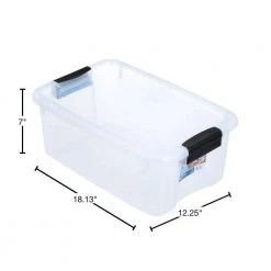 18-Qt. Latch Storage Box by Sterilite -Cheap Sterilite Store clear base with clear lid and black latches sterilite storage bins 19848606 40 1000