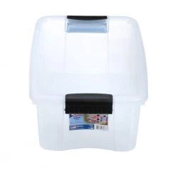 18-Qt. Latch Storage Box by Sterilite -Cheap Sterilite Store clear base with clear lid and black latches sterilite storage bins 19848606 a0 1000