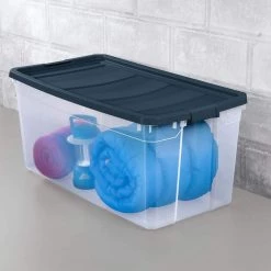 50 Gal. Stacker Box by Sterilite -Cheap Sterilite Store clear base with ink lid latches sterilite storage bins 14794k03 31 1000