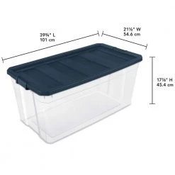 50 Gal. Stacker Box by Sterilite -Cheap Sterilite Store clear base with ink lid latches sterilite storage bins 14794k03 c3 1000