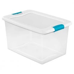 106 Qt. Stackable Storage Box Container (4-Pack) + 64 Qt. Box (12-Pack) by Sterilite -Cheap Sterilite Store clear blue sterilite storage bins 4 x 14998004 12 x 14978006 4f 1000