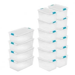 106 Qt. Stackable Storage Box Container (4-Pack) + 64 Qt. Box (12-Pack) by Sterilite