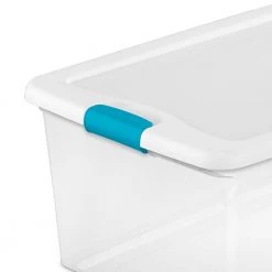 106 Qt. Stackable Storage Box Container (4-Pack) + 64 Qt. Box (12-Pack) by Sterilite -Cheap Sterilite Store clear blue sterilite storage bins 4 x 14998004 12 x 14978006 76 1000