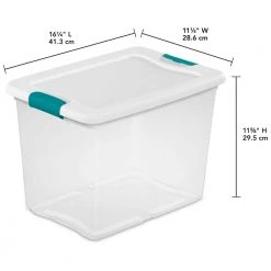 25 Qt. Latching Storage Box by Sterilite -Cheap Sterilite Store clear bottom w white lid and sea going latches sterilite storage bins 14958006 40 1000