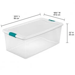 106 Qt. Latching Storage Box by Sterilite 10 106 Qt. Latching Storage Box by Sterilite -Cheap Sterilite Store clear bottom w white lid and sea going latches sterilite storage bins 14998004 40 1000