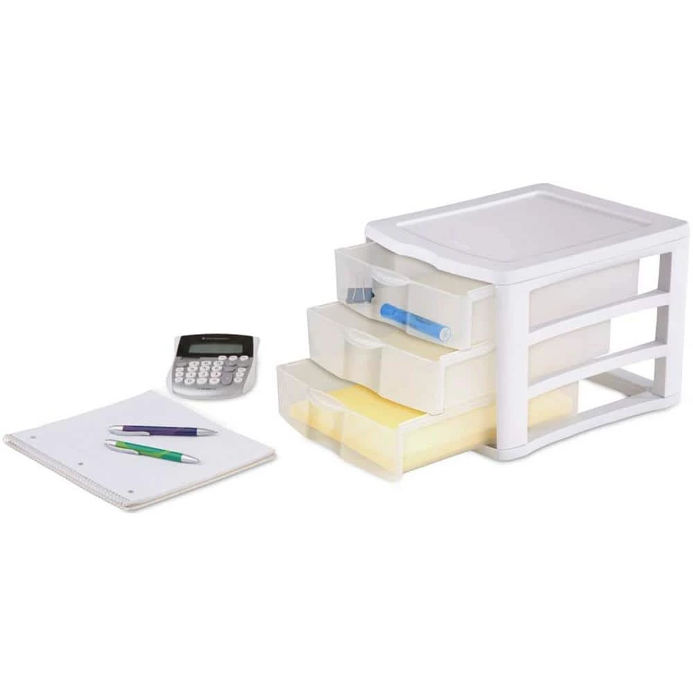 9.625 in. H x 11 in. W x 13.5 in. D Compact Portable 3 Storage Drawer Organizer Cabinet (20-Pack) by Sterilite 5 9.625 in. H x 11 in. W x 13.5 in. D Compact Portable 3 Storage Drawer Organizer Cabinet (20-Pack) by Sterilite - Image 3