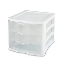 9.625 in. H x 11 in. W x 13.5 in. D Compact Portable 3 Storage Drawer Organizer Cabinet (20-Pack) by Sterilite