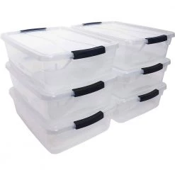 Cleverstore 16 Qt. Plastic Storage Tote Container w/ Lid (12 Pack) by Rubbermaid -Cheap Sterilite Store clear rubbermaid storage bins 2 x rmcc160001 6pack c3 1000