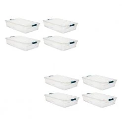 Cleverstore 41 qt. Latching Stackable Storage Tote, Clear (8 Pack) by Rubbermaid -Cheap Sterilite Store clear rubbermaid storage bins 2 x rmcc410008 4pack 1f 1000