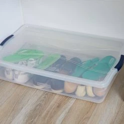 Cleverstore 41 qt. Latching Stackable Storage Tote, Clear (8 Pack) by Rubbermaid -Cheap Sterilite Store clear rubbermaid storage bins 2 x rmcc410008 4pack 31 1000