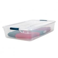 Cleverstore 41 qt. Latching Stackable Storage Tote, Clear (8 Pack) by Rubbermaid -Cheap Sterilite Store clear rubbermaid storage bins 2 x rmcc410008 4pack 4f 1000