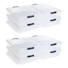 Cleverstore 41 qt. Latching Stackable Storage Tote, Clear (8 Pack) by Rubbermaid
